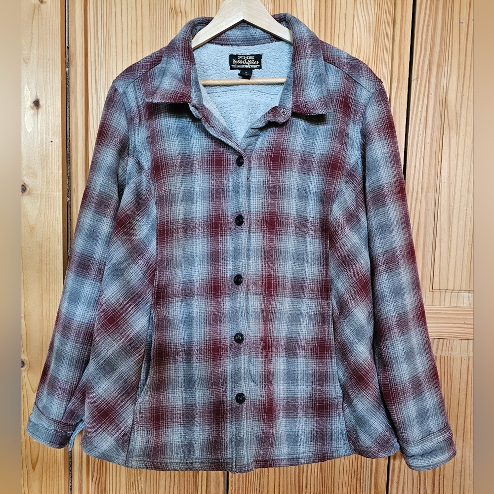 Noble Outfitters Plaid Flannel Sherpa Lined Shirt Jacket Womens Size 1X